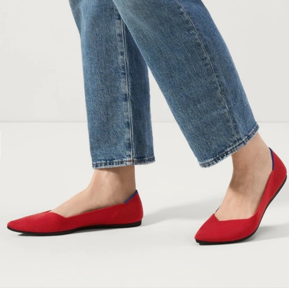 Rothy's Cherry Red (Retired) Pointed Toe Flats. - Picture 3 of 16